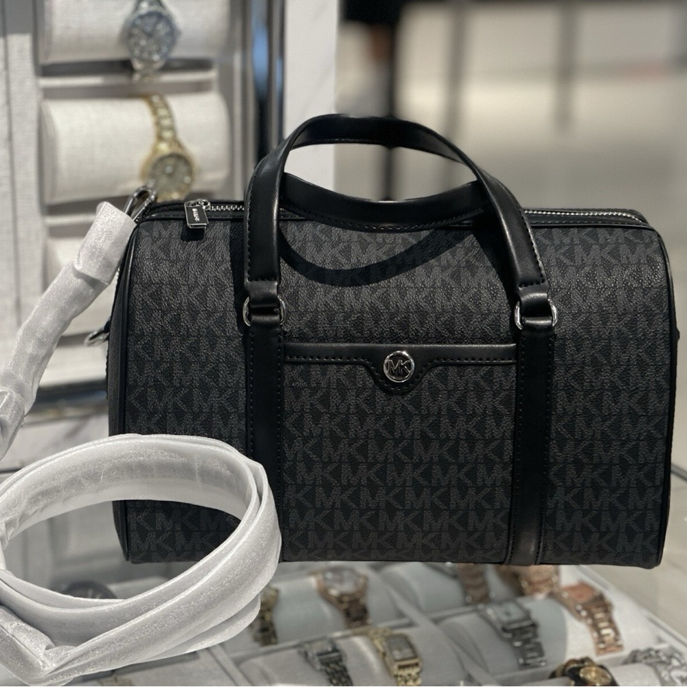 Michael Kors Black Monogram Small Duffel Bag